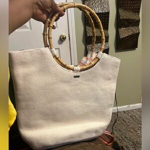 Columbia Cream Tote Bag with Textured Design